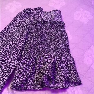 SHEIN Black and White Floral Blouse